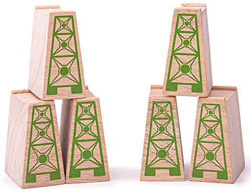 Bigjigs Rail Brückenpfeiler Für Holzeisenbahn (Pack von 6)