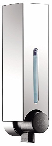 Euroshowers Mini Chic Single Square Liquid Soap Shampoo Gel Dispenser Chrome