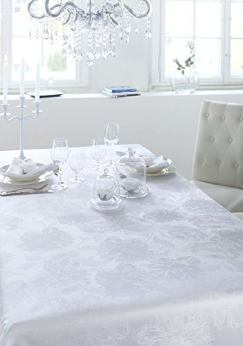 Curt Bauer Damask Tischwäsche 3458 Diana 130x225cm, Farbe weiß