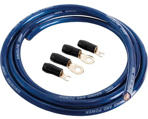 Sinuslive BK25M 2m Batteriekabel blau 25mm² Stromkabel/Massekabel mit Stecker