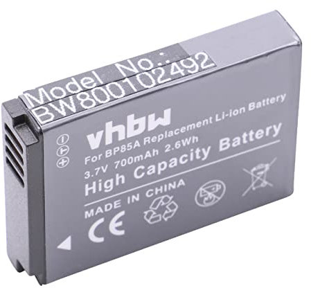 vhbw 1x batteria sostituisce Samsung IA-BP85a, EA-BP85a, BP85a, BP-85a per fotocamera (700mAh, 3,7V, Li-Ion)