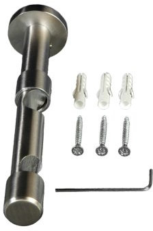 Liedeco Doppelträger 14 cm - für Gardinenstangen, Innenlauf, ø 16 mm, 1 Stk edelstahl-optik