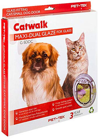 Catwalk Dog Or Cat Door Clear Glass Fit Dual Glaze