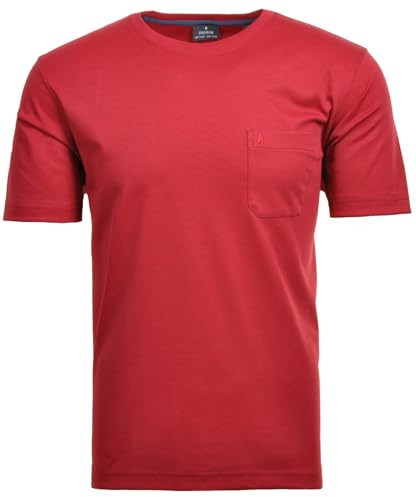 RAGMAN Herren Softknit T-Shirt Rundhals, mit Brusttasche XL, Erdbeere-665
