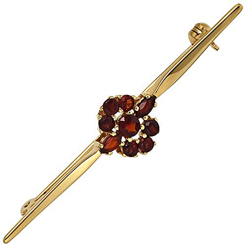 Jobo Damen-Brosche aus 9 Karat 375 Gold mit Granat