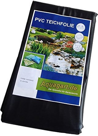 Hochwertige PVC Teichfolie 0,5mm Stärke 4m x 2m I Fisch und Pflanzenfreundlich, UV- und witterungsbeständig I Schwimmteich Folie Gartenteich schwarz I Aquagart Garten- und Teichzubehör