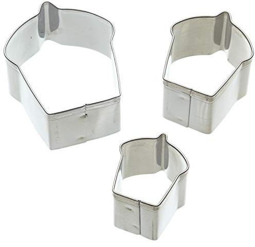 Kitchen Craft Fondant-Ausstecher-Set Sweetly Does It Cupcake aus Edelstahl in 3-teilig, Edelstahl, Silber, cm, 12 x 17 x 22 cm, 3 Einheiten