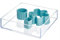 iDesign Desk Drawer Organiser for Makeup and Kitchen Utensils, Large Storage Tray Dividers made of Durable Plastic, Clear, White, Small: 20.3 cm x 20.3 cm