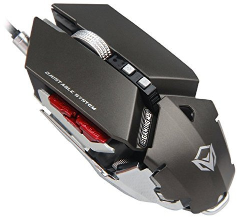 MEETION Ratón gaming para PC 4000 DPI, sensor Avago 3050, 6666 FPS colores 10 botones boton macro 60 IPS cable 1,80m MT-M985 (Gris)