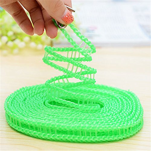 3pcs 5M Portable Outdoor Voyage Corde à linge Vêtements Rope Cintres blanchisserie