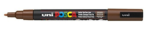 Uni Posca Marker PC-3M Paint Glass Pen Fine Bullet Tip 1.3mm Brown