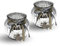 Bada Bing 2er Set Glas Windlicht Silber - Teelichtgläser bauernsilber mit Deko Holz Stern Bändern - Wunderschönes Stimmungslicht als Tischdeko für Weihnachten - Kerzenhalter Balkon Terrasse