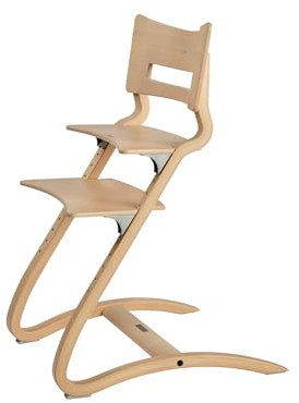 Leander Classic™ Hochstuhl ohne Sicherheitsbügel Natur - Zeitloses Design - Individuell Verstellbar - Elastische Konstruktion für die Motorik