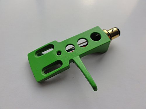 BRIGHT NEON GRÜN Headshell Kartusche Halterung mit vergoldeten Terminals und Steckern passend für die meisten Turntables Tonarme