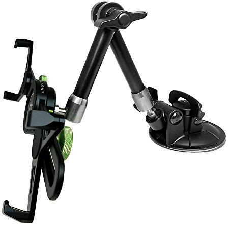 MYGOFLIGHT Flex Suction Cup Articulated Arm Sport Mount and Universal Cradle Kit for Any 7”-11” iPad Mini Air Pro Android Tablet PC for Airplane Car RV Truck Boat Window Mounting