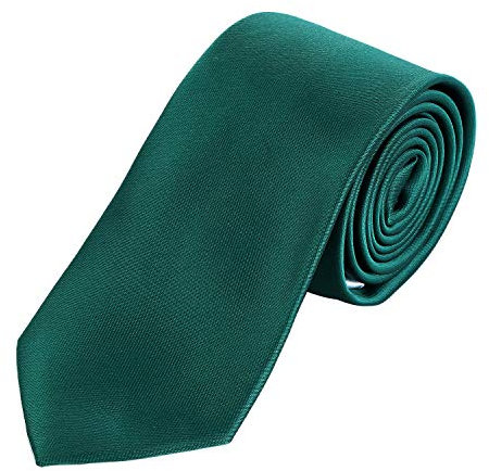 DonDon Herren Krawatte 7 cm klassische handgefertigte Business Krawatte Dunkelgrün für Büro oder festliche Veranstaltungen
