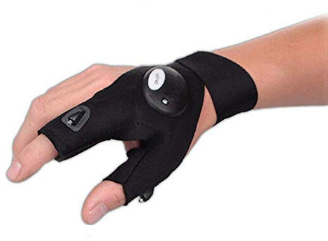 ANGTUO Outdoor Fishing Gloves, Electric Night Fishing Gloves LED Flashlights Torch Cover Thump Index Finger Gloves Bike Bicycle Glove For Camping Hiking Fishing Emergency Survival-Right Hand Optional