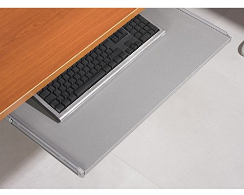 ACTUAL DIFFUSION AMTMA Tablette Coulissante Clavier Universelle, Bois, Gris, 68,1 x 36 x 9,9 cm