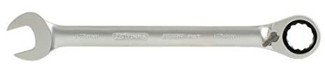 Ks Tools 503.4915 - Clé mixte à cliquet RING STOP® - Gamme GEARplus® - 15 mm - En chrome Vanadium - Finition Satinée
