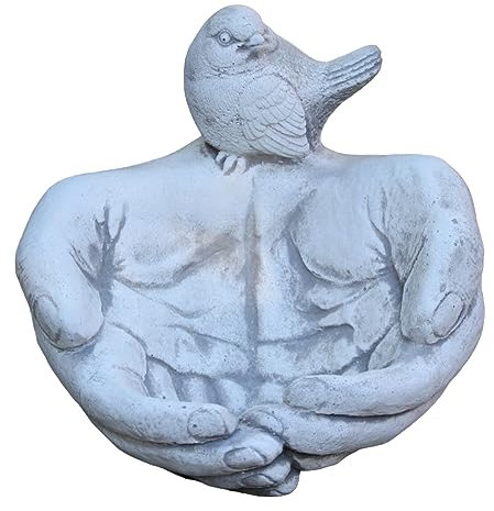 Vogel Tränke aus Beton Gartenelement Vogeltränke Motiv Hände H 18 cm Deko- und Gartenobjekt