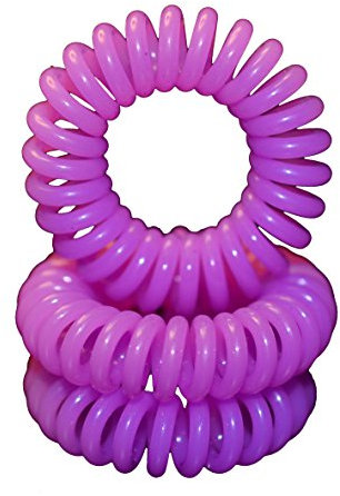 Miya® 3er Set hochwertige Haargummi in lila, elastisch Telefonkabel , mini Kunststoff-Spirale, Telefonhaargummi, Haarschmuck, Armband