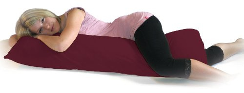 Dukal | Bezug für Seitenschläferkissen | 40 x 120 cm | aus hochwertigem DOPPEL-Jersey | 100% Baumwolle | Farbe: Burgund