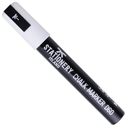 STATIONERY ISLAND Pennarelli Gesso Liquido Cancellabili, Pennarello Lavagna Cancellabili, Pennarelli Bianca Per Vetro, 6MM Set Di 1