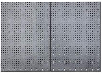 Hakenwand Schlüsselbrett HOOK bestehend aus 2 Metall Lochblechen mit Maß 40 x 58 x 1 cm sowie 20 teiligem Hakenset mit 10 Haken zu 10 cm und 10 Haken zu 6 cm Länge