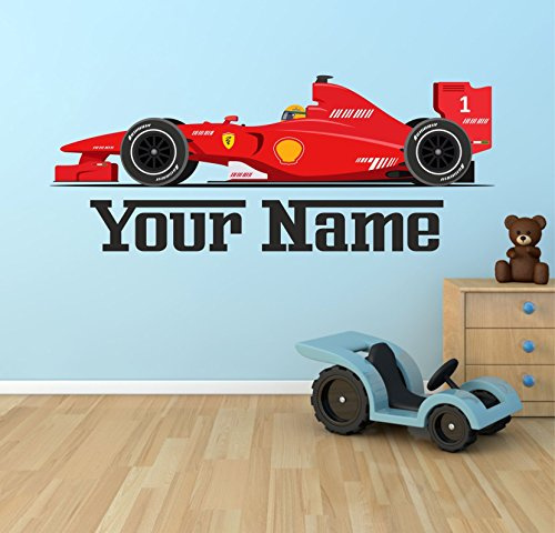 the grafix studio F1 Ferrari Car Personalised Wall Sticker Art Vinyl 100cm (w) x 40cm (h), Tr39