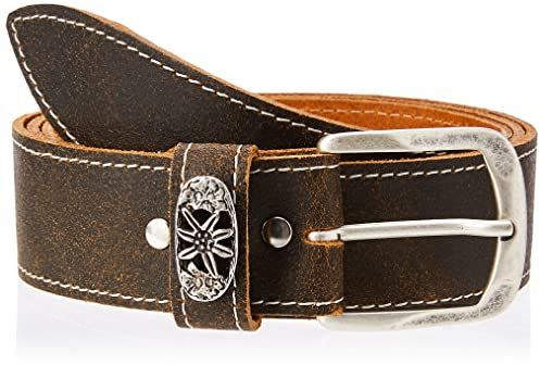 Werner Trachten Unisex Trachtengürtel Gürtel, Braun (Rustico braun 101), 105 cm