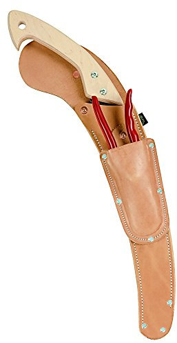 Weaver Leather Arborist Curved Back Curved Saw Scabbard with Pruner Pouch, Tan