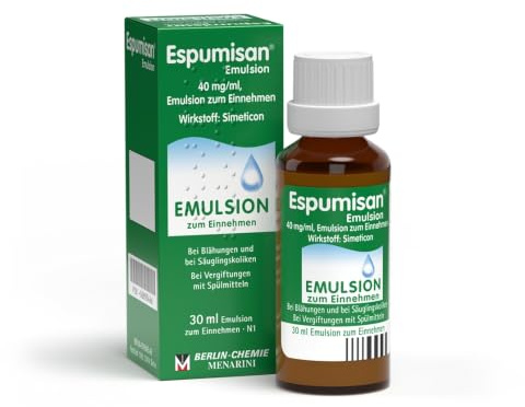Espumisan Espumisan Emulsion bei Blähungen, 30 ml Lösung | Sanfte Hilfe für die ganze Familie – auch bei gasbedingten 3-Monats-Koliken & Tensidvergiftungen. Frei von Alkohol & Zucker.