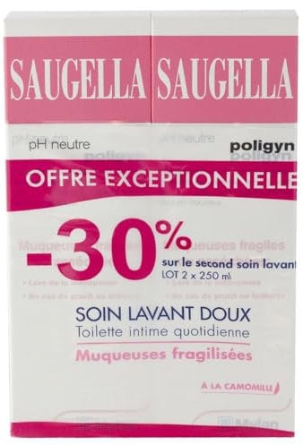 Saugella Poligyn Soin Lavant Intime Lot de 2 x 250 ml