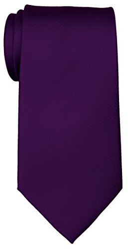 Retreez Corbata de microfibra de color liso sólido para hombres Morado oscuro