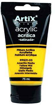 MP Artix Pintura Acrílica Satinada, Amarillo (Yellow Mid), 75 ml