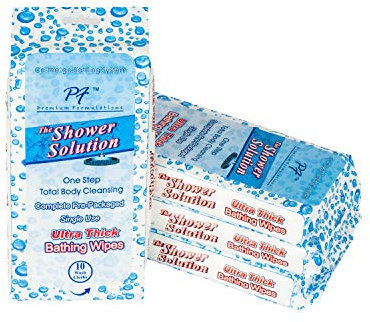 Premium Formulations Shower Solutions Bathing Wipes, Extra Large And Extra Thick, 40 Wipes
