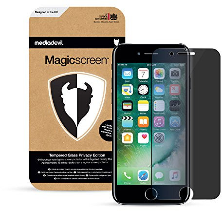 MediaDevil Privacy Glass Screen Protector for iPhone 8 and iPhone 7 - Tempered Glass Security Filter (1-Pack)