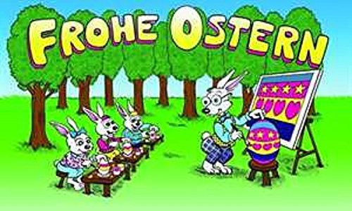 U24 Fahne Flagge Frohe Ostern Hasenschule Osterhasen 90 x 150 cm