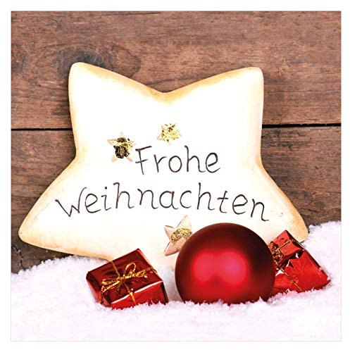 10er Pack Geschenkkarten Frohe Weihnachten Stern Weihnachtskarten ohne Umschläge Geschenkanhänger Anhänger Anhängerkarte Klappkarte