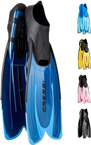 CRESSI Agua Fins Blue 41/42 - Self Adjusting Flossen für Tauchen, Apnoe, Schnorcheln und Schwimmen, Blau, 41/42