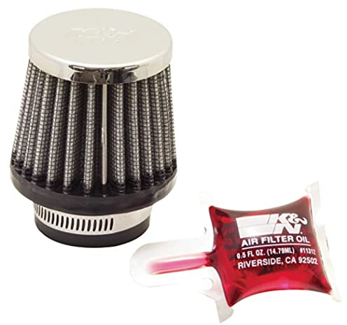 K&N RC-0790 KFZ und Motorrad Universal Chrom Filter Rot | 35mm Flansch, 64mm Untendurchmesser, 51mm Obendurchmesser, 57mm Höhe (RC-0790)