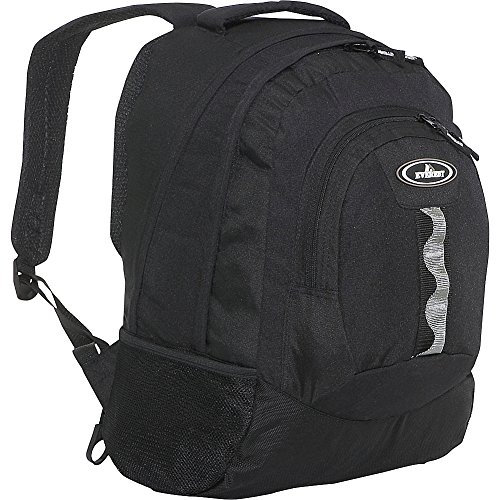 Everest Luggage Multiple Compartment Deluxe Backpack, Black, Medium