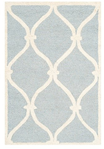 SAFAVIEH Cambridge Collection Accent Rug - 3' x 5', Blue & Ivory, Handmade Moroccan Wool, Ideal for High Traffic Areas in Entryway, Living Room, Bedroom (CAM710B)