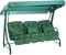 Alfresia Roma 3-Seater Garden Swing Seat - Outdoor Patio Swing Chair, Adjustable Waterproof Canopy and Classic Cushions, Green Canopy and Frame, Green