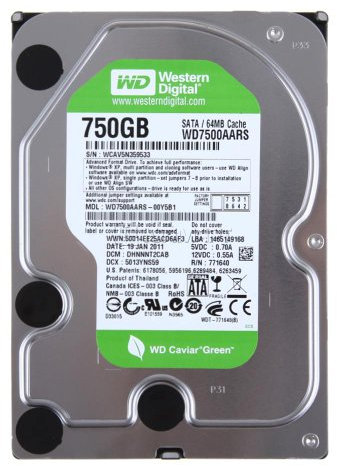 Western Digital WD7500AARS Caviar Green HardDisk