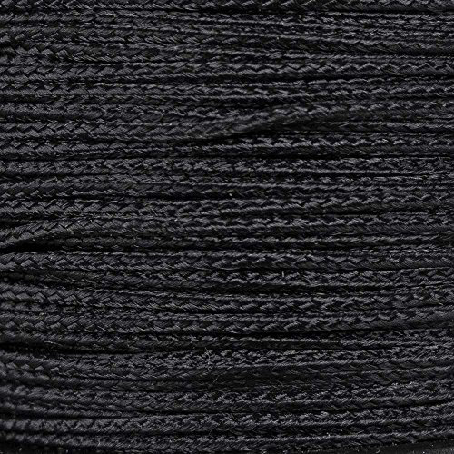 PARACORD PLANET Micro Cord 1,18 mm Diametro 125 Piedi Bobina di Cavo Intrecciato - Disponibile in Una varietà di Colori Fabbricato negli USA (Nero)