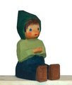 Lotte Sievers-Hahn Bub sitzend/Junge sitzend Krippenfigur mit Baumwollbeutel