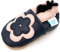 Dotty Fish Baby Weiche Lederschuhe für Mädchen Lauflernschuh, Marineblau Blume, 19 EU 6-12 Monate