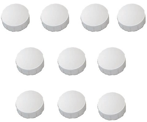 10x Magnete, Weiß Ø 32mm, Haftmagnete für Whiteboard, Kühlschrankmagnet, Magnettafel, Magnetwand, Magnet Rund