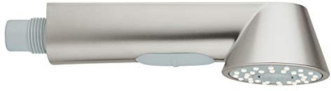 GROHE Douchette Extractible, Compatible avec les mitigeur cuisine K7, Inverseur : jet Laminaire / jet Pluie, Supersteel, 64156DC0 (Import Allemagne)